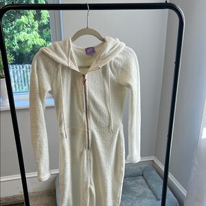 Cream Hooded Jumpsuit